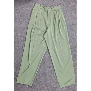 Anne Pinkerton Vintage 90s Sage Green High Waisted Pleated Trousers Size 10
